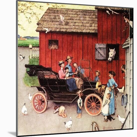 The Farmer Takes a Ride-Norman Rockwell-Mounted Giclee Print