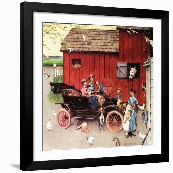 The Farmer Takes a Ride-Norman Rockwell-Framed Giclee Print