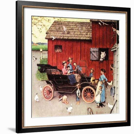 The Farmer Takes a Ride-Norman Rockwell-Framed Giclee Print