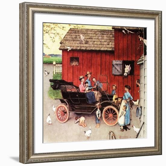 The Farmer Takes a Ride-Norman Rockwell-Framed Giclee Print