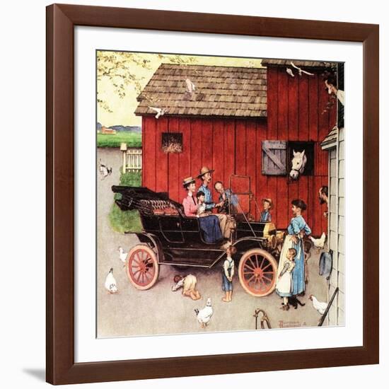 The Farmer Takes a Ride-Norman Rockwell-Framed Giclee Print