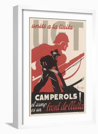 The Farmer Too is Contributing to the War Effort-null-Framed Art Print