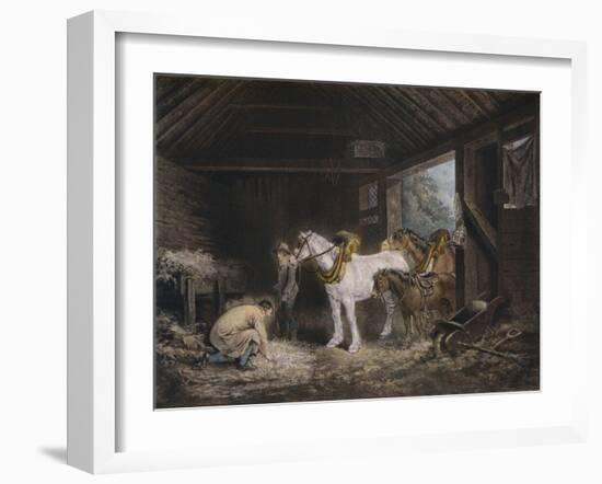 The Farmers Stable, (1791) 1901-George Morland-Framed Giclee Print