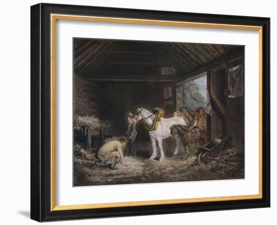 The Farmers Stable, (1791) 1901-George Morland-Framed Giclee Print