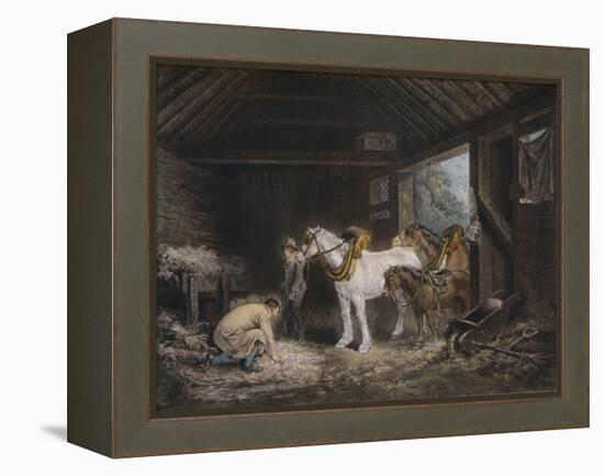 The Farmers Stable, (1791) 1901-George Morland-Framed Premier Image Canvas