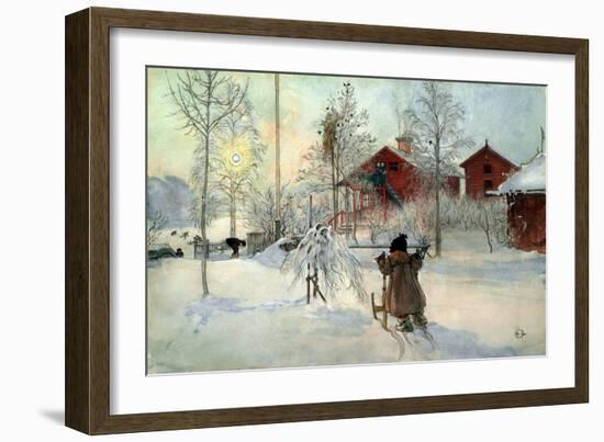 The Farmhouse and Washhouse-Carl Larsson-Framed Premium Giclee Print