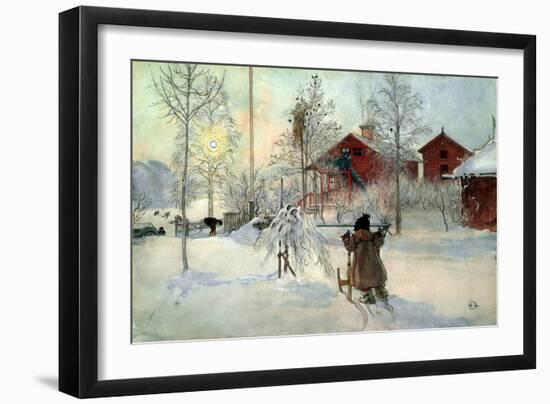 The Farmhouse and Washhouse-Carl Larsson-Framed Premium Giclee Print