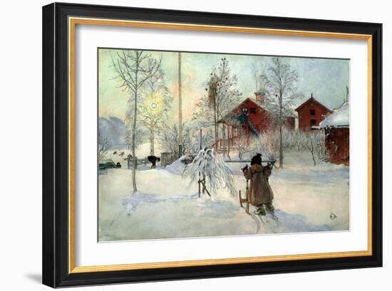 The Farmhouse and Washhouse-Carl Larsson-Framed Premium Giclee Print