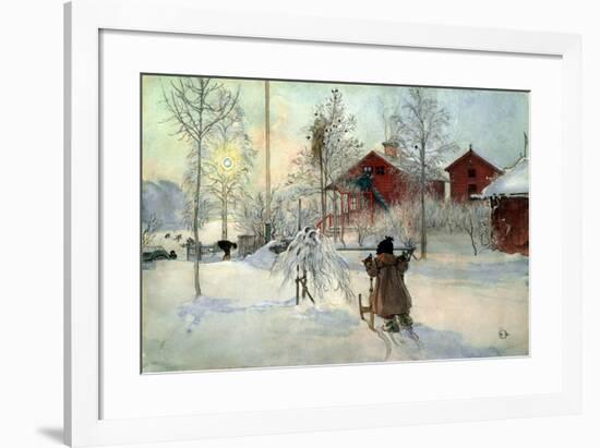 The Farmhouse and Washhouse-Carl Larsson-Framed Premium Giclee Print