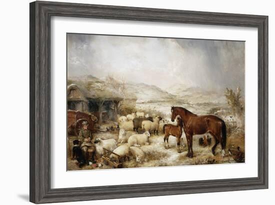 The Farmyard in Winter-Edwin Frederick Holt-Framed Giclee Print