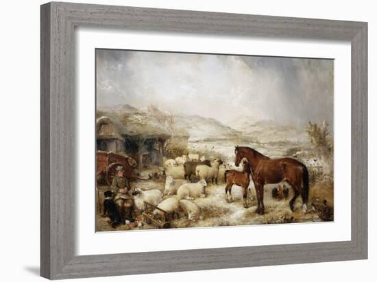 The Farmyard in Winter-Edwin Frederick Holt-Framed Giclee Print