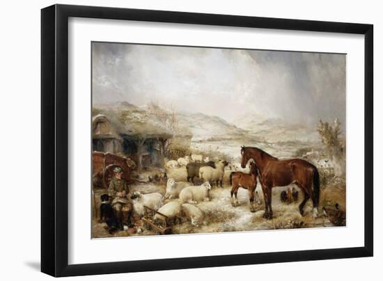 The Farmyard in Winter-Edwin Frederick Holt-Framed Giclee Print