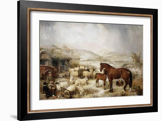 The Farmyard in Winter-Edwin Frederick Holt-Framed Giclee Print