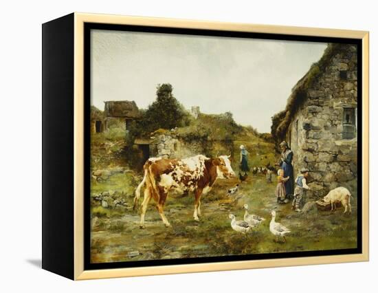 The Farmyard-Adolphe Charles Marais-Framed Premier Image Canvas