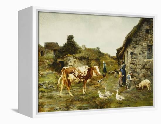 The Farmyard-Adolphe Charles Marais-Framed Premier Image Canvas