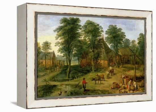 The Farmyard-Jan Brueghel the Younger-Framed Premier Image Canvas