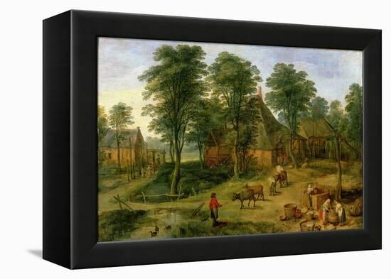 The Farmyard-Jan Brueghel the Younger-Framed Premier Image Canvas