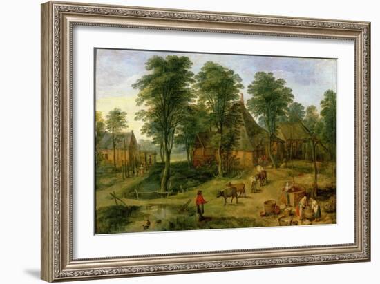 The Farmyard-Jan Brueghel the Younger-Framed Giclee Print