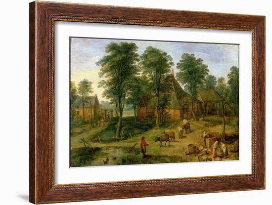 The Farmyard-Jan Brueghel the Younger-Framed Giclee Print