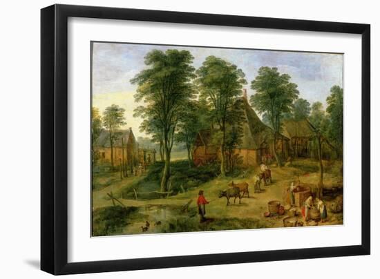 The Farmyard-Jan Brueghel the Younger-Framed Giclee Print