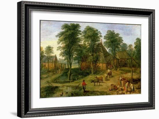 The Farmyard-Jan Brueghel the Younger-Framed Giclee Print