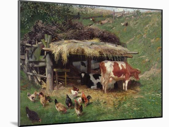 The Farmyard-Adolf Lins-Mounted Giclee Print