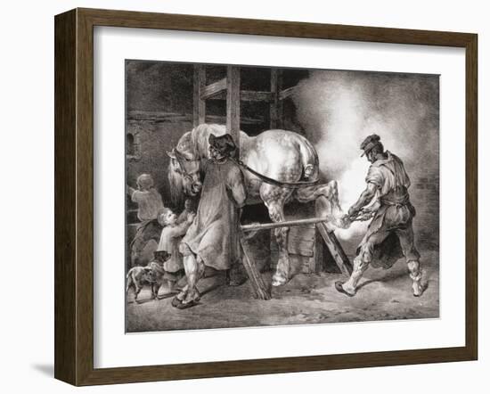 The Farrier, from Etudes De Cheveaux, 1822-Théodore Géricault-Framed Giclee Print