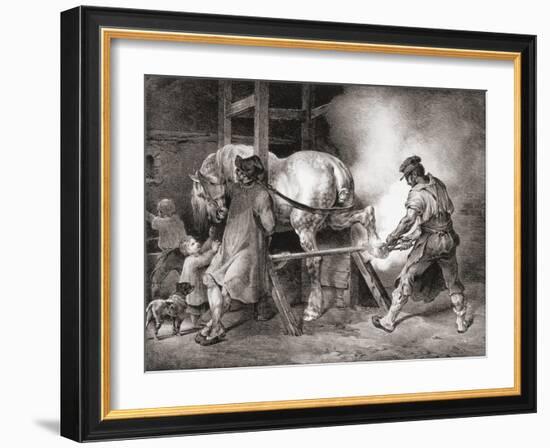 The Farrier, from Etudes De Cheveaux, 1822-Théodore Géricault-Framed Giclee Print