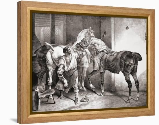 The Farrier, from Etudes De Cheveaux, 1822-Théodore Géricault-Framed Premier Image Canvas