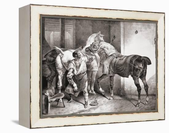 The Farrier, from Etudes De Cheveaux, 1822-Théodore Géricault-Framed Premier Image Canvas