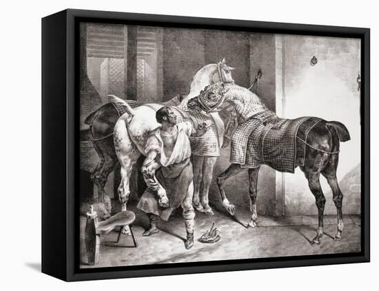 The Farrier, from Etudes De Cheveaux, 1822-Théodore Géricault-Framed Premier Image Canvas