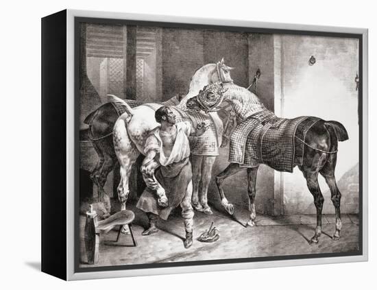 The Farrier, from Etudes De Cheveaux, 1822-Théodore Géricault-Framed Premier Image Canvas