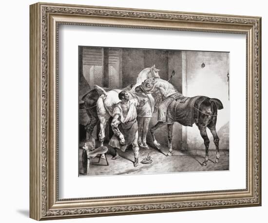 The Farrier, from Etudes De Cheveaux, 1822-Théodore Géricault-Framed Giclee Print