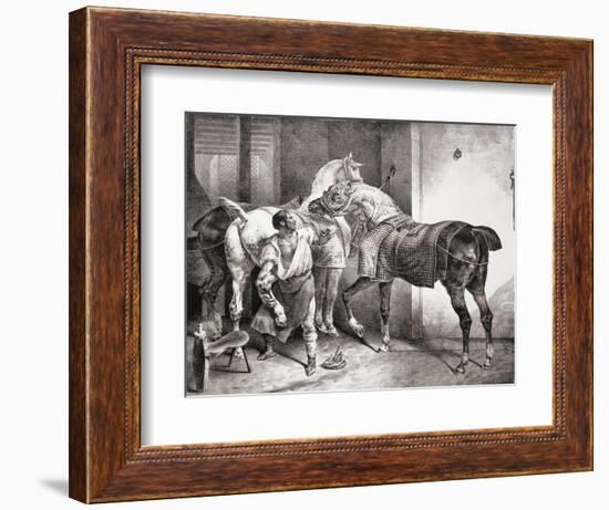 The Farrier, from Etudes De Cheveaux, 1822-Théodore Géricault-Framed Giclee Print