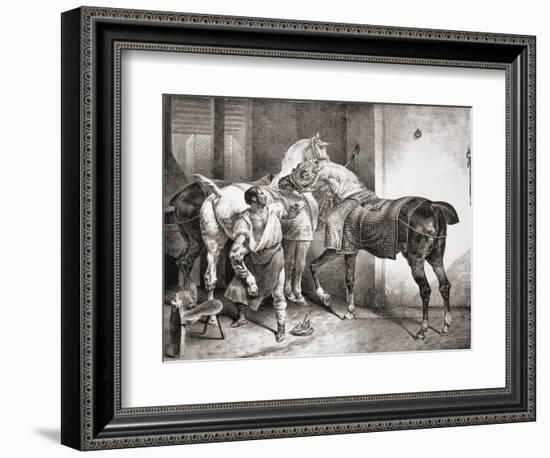 The Farrier, from Etudes De Cheveaux, 1822-Théodore Géricault-Framed Giclee Print