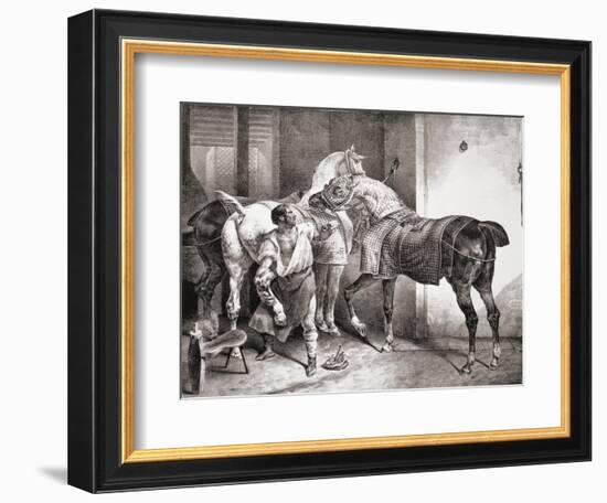 The Farrier, from Etudes De Cheveaux, 1822-Théodore Géricault-Framed Giclee Print