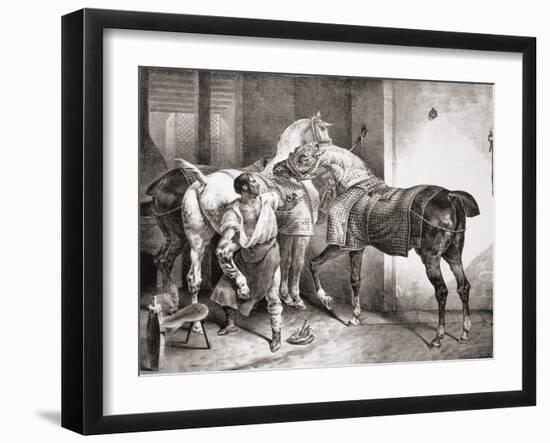 The Farrier, from Etudes De Cheveaux, 1822-Théodore Géricault-Framed Giclee Print