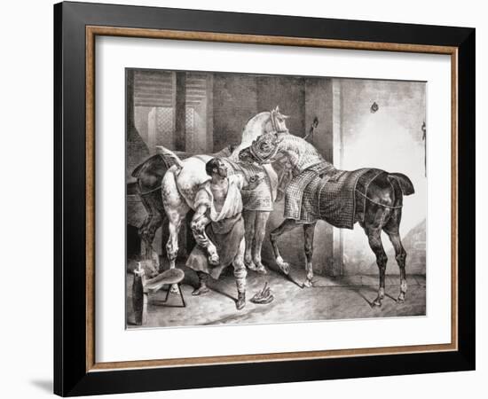 The Farrier, from Etudes De Cheveaux, 1822-Théodore Géricault-Framed Giclee Print