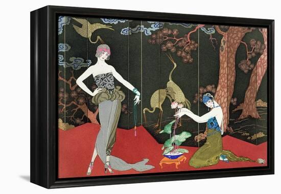 The Fashion for Lacquer, engraved by Henri Reidel, 1920-Georges Barbier-Framed Premier Image Canvas