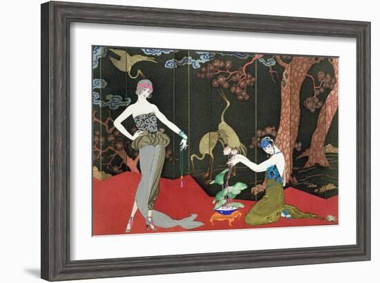 The Fashion for Lacquer, engraved by Henri Reidel, 1920-Georges Barbier-Framed Giclee Print