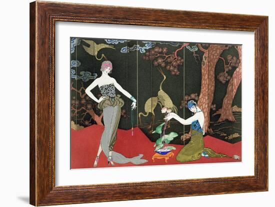 The Fashion for Lacquer, engraved by Henri Reidel, 1920-Georges Barbier-Framed Giclee Print