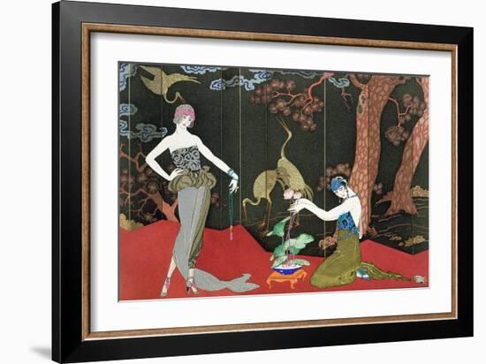 The Fashion for Lacquer, engraved by Henri Reidel, 1920-Georges Barbier-Framed Giclee Print