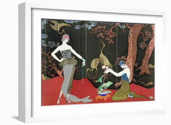 The Fashion for Lacquer, engraved by Henri Reidel, 1920-Georges Barbier-Framed Giclee Print