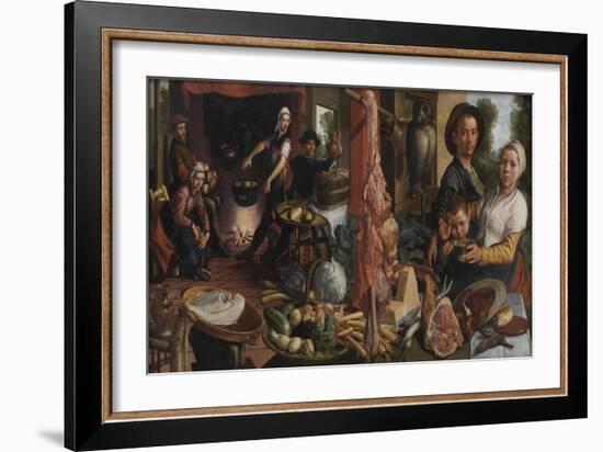 The Fat Kitchen, an Allegory, 1565-75-Pieter Aertsen-Framed Giclee Print