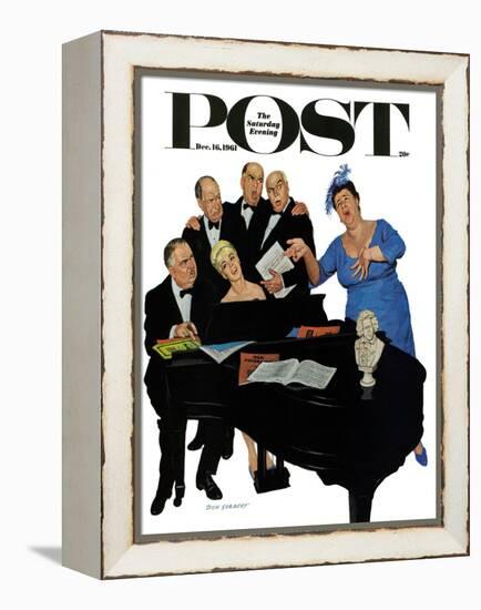 "The Fat Lady Sings," Saturday Evening Post Cover, December 16, 1961-Richard Sargent-Framed Premier Image Canvas