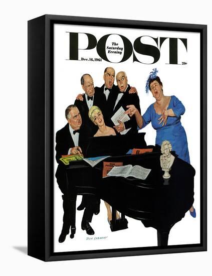 "The Fat Lady Sings," Saturday Evening Post Cover, December 16, 1961-Richard Sargent-Framed Premier Image Canvas