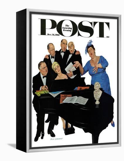 "The Fat Lady Sings," Saturday Evening Post Cover, December 16, 1961-Richard Sargent-Framed Premier Image Canvas