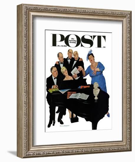 "The Fat Lady Sings," Saturday Evening Post Cover, December 16, 1961-Richard Sargent-Framed Giclee Print