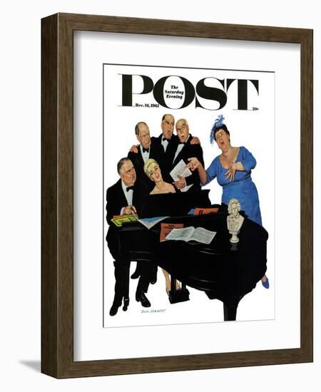 "The Fat Lady Sings," Saturday Evening Post Cover, December 16, 1961-Richard Sargent-Framed Giclee Print