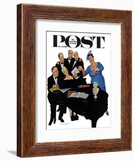 "The Fat Lady Sings," Saturday Evening Post Cover, December 16, 1961-Richard Sargent-Framed Giclee Print